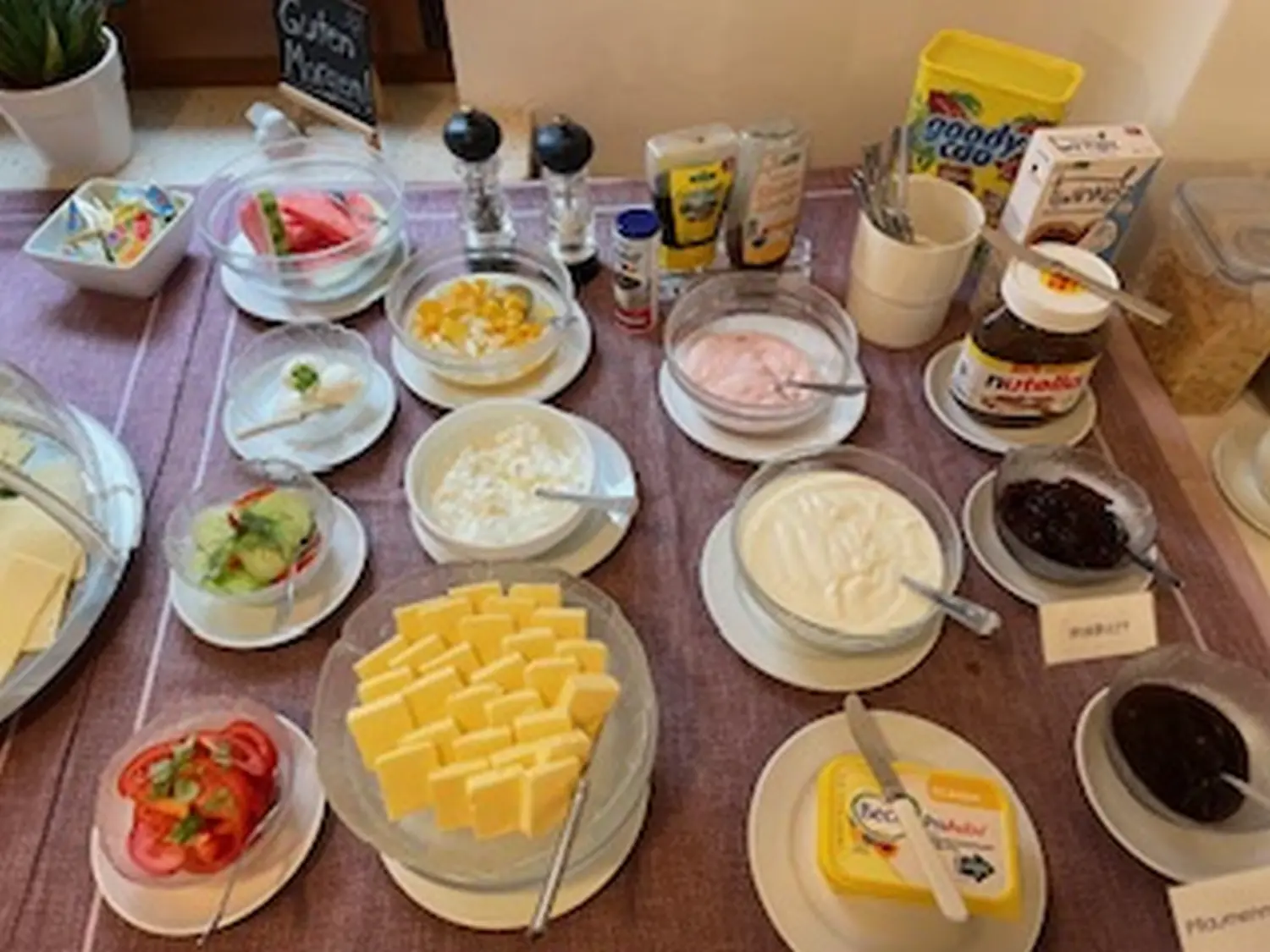 Frühstücksbuffet in der Pension Janssen